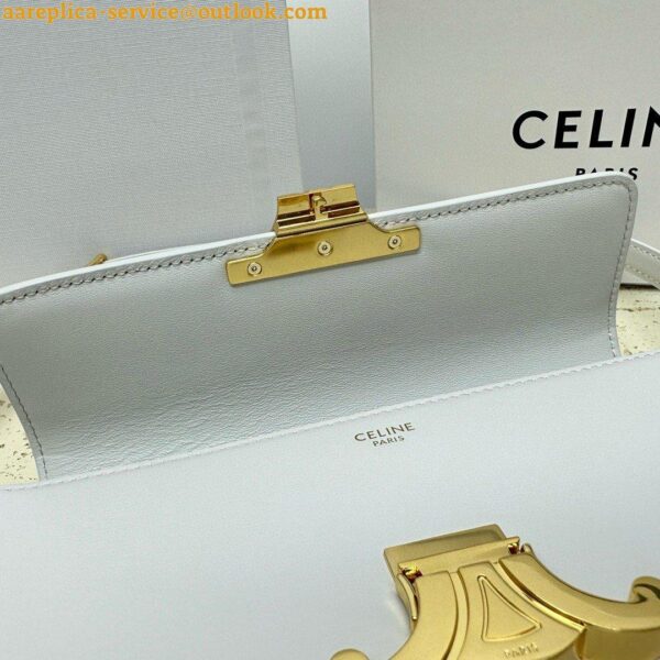 Replica Celine Claude Shoulder Bag in White Calfskin 11