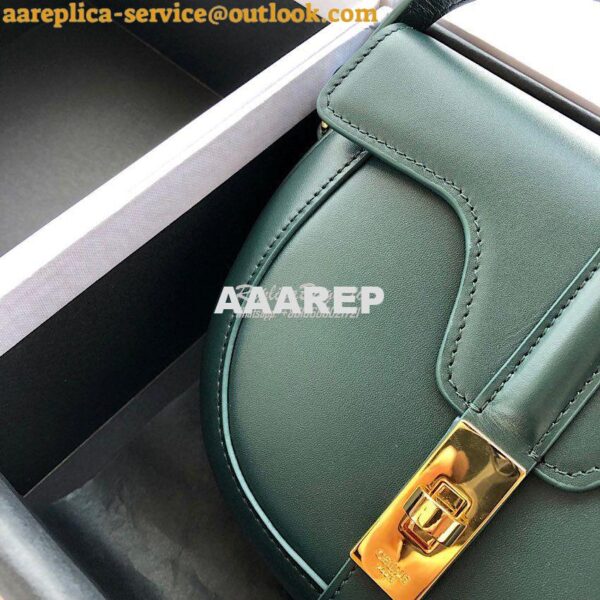 Replica Celine Small Besace 16 Bag in Natural Calfskin 188013 Green 5