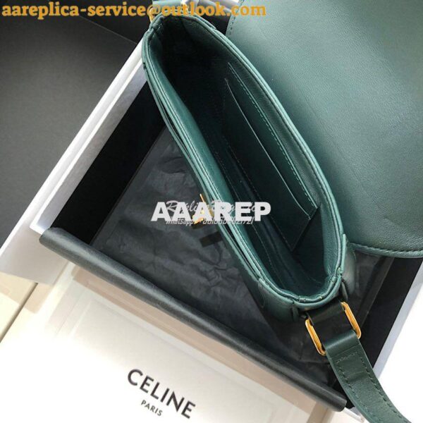 Replica Celine Small Besace 16 Bag in Natural Calfskin 188013 Green 10