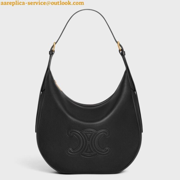 Replica Celine Heloise Cuir Triomphe Bag in Black Calfskin 3