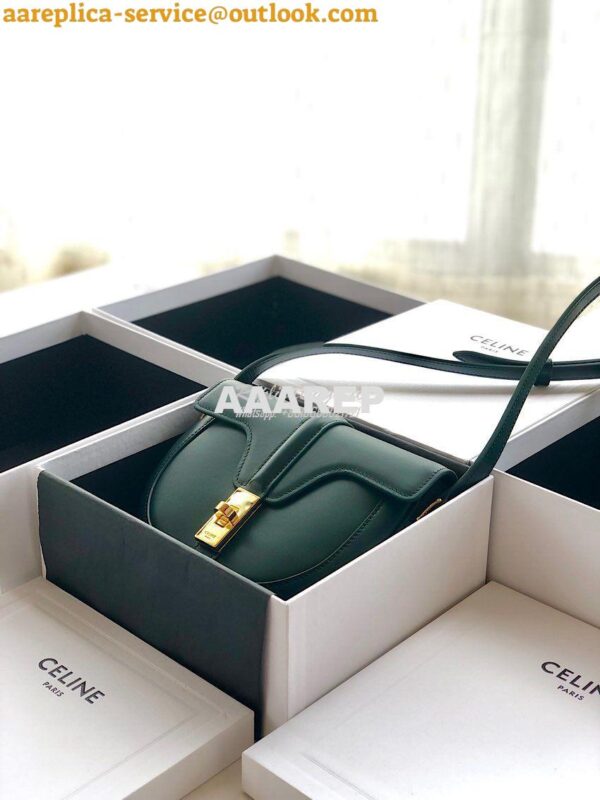 Replica Celine Small Besace 16 Bag in Natural Calfskin 188013 Green 11