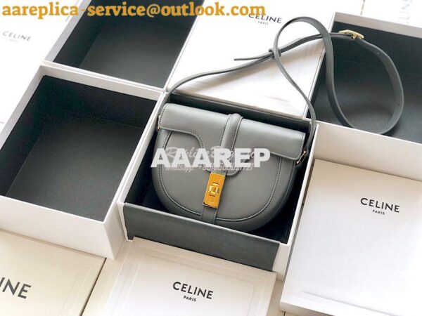 Replica Celine Small Besace 16 Bag in Natural Calfskin 188013 Grey 4