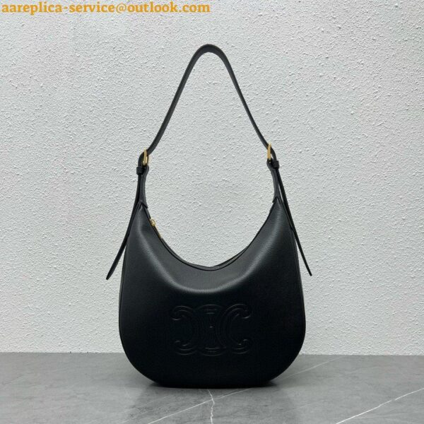 Replica Celine Heloise Cuir Triomphe Bag in Black Calfskin 8