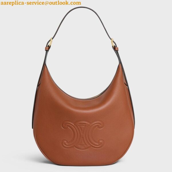 Replica Celine Heloise Cuir Triomphe Bag in Brown Calfskin 3