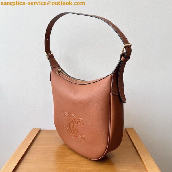 Replica Celine Heloise Cuir Triomphe Bag in Brown Calfskin 5