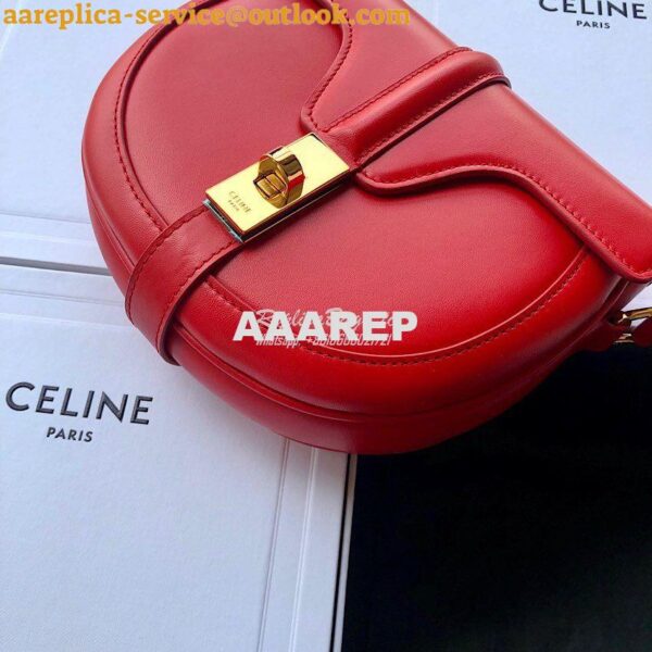 Replica Celine Small Besace 16 Bag in Natural Calfskin 188013 Red 5