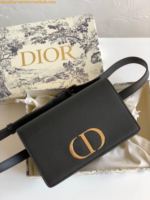 Replica Dior 30 Montaigne 2 In 1 Belt Bag In Black Calfskin 4