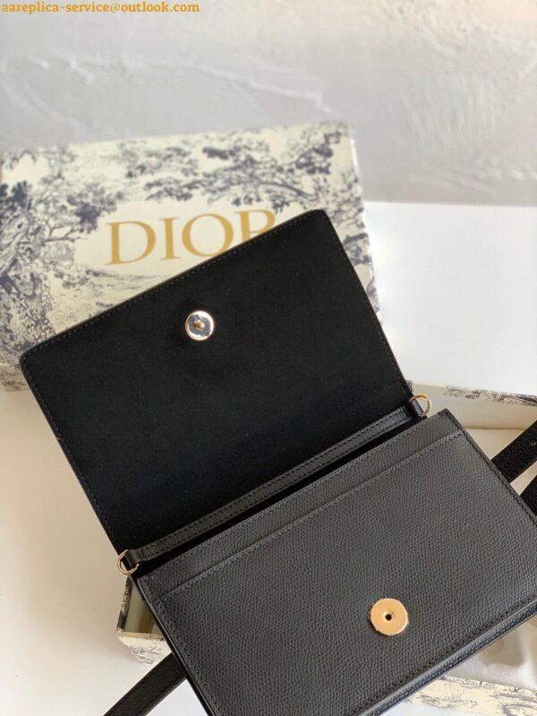 Replica Dior 30 Montaigne 2 In 1 Belt Bag In Black Calfskin 10