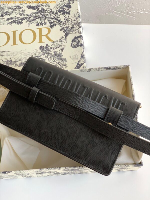 Replica Dior 30 Montaigne 2 In 1 Belt Bag In Black Calfskin 12