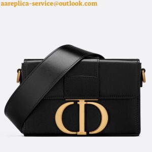 Replica Dior 30 Montaigne Avenue Bag In Black Box Calfskin 2