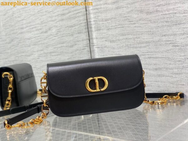 Replica Dior 30 Montaigne Avenue Bag In Black Box Calfskin 16