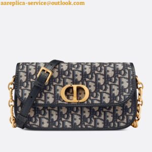 Replica Dior 30 Montaigne Avenue Bag In Blue Dior Oblique Jacquard