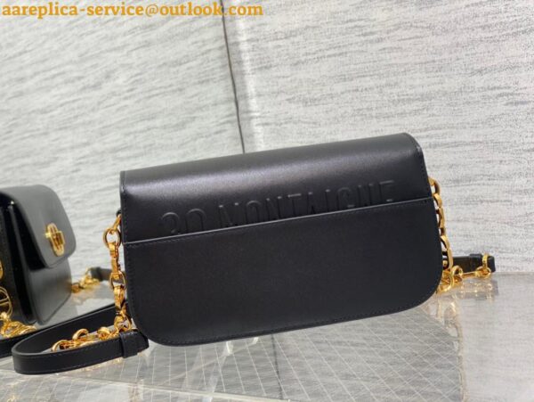 Replica Dior 30 Montaigne Avenue Bag In Black Box Calfskin 21