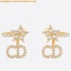 Replica Dior 30 Montaigne Hoop Earrings In Antique Gold-Finish Metal