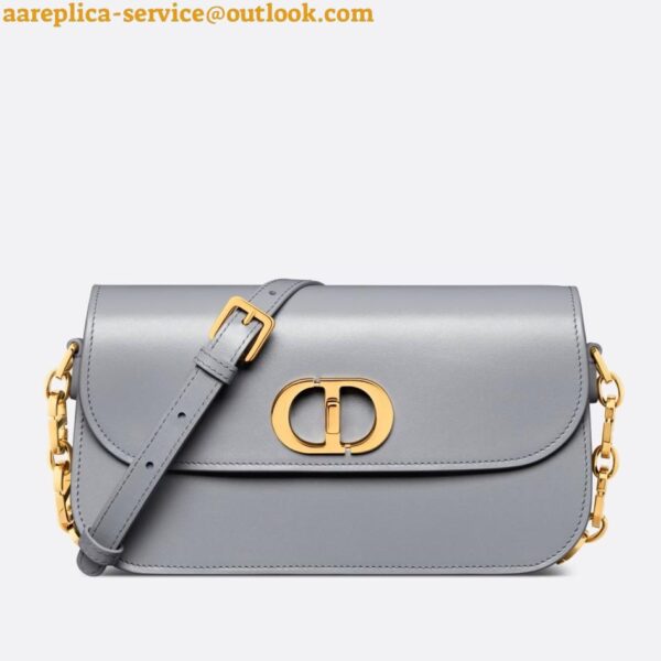 Replica Dior 30 Montaigne Avenue Bag In Grey Box Calfskin 4