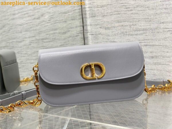 Replica Dior 30 Montaigne Avenue Bag In Grey Box Calfskin 6