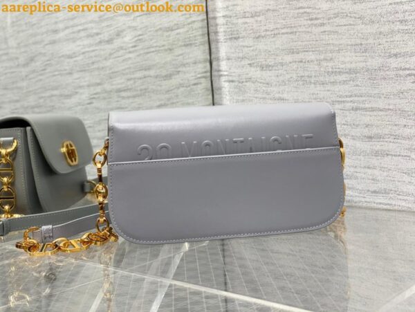 Replica Dior 30 Montaigne Avenue Bag In Grey Box Calfskin 7