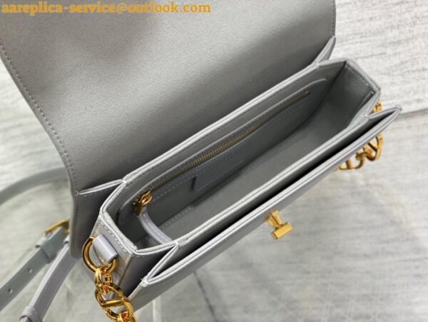 Replica Dior 30 Montaigne Avenue Bag In Grey Box Calfskin 10