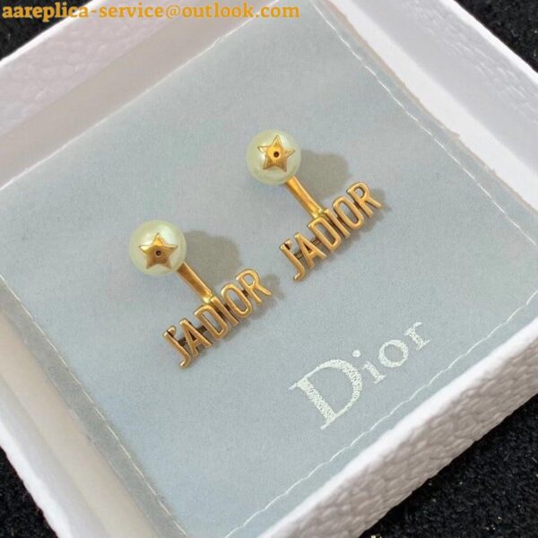 Replica Dior J'Adior Earrings In Antique Gold Metal and Pearls 5