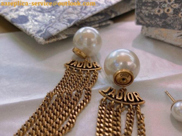 Replica Dior Tribales Chain Earrings In Antique Gold-Finish Metal 8