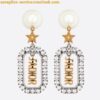 Replica Dior Tribales Chain Earrings In Antique Gold-Finish Metal