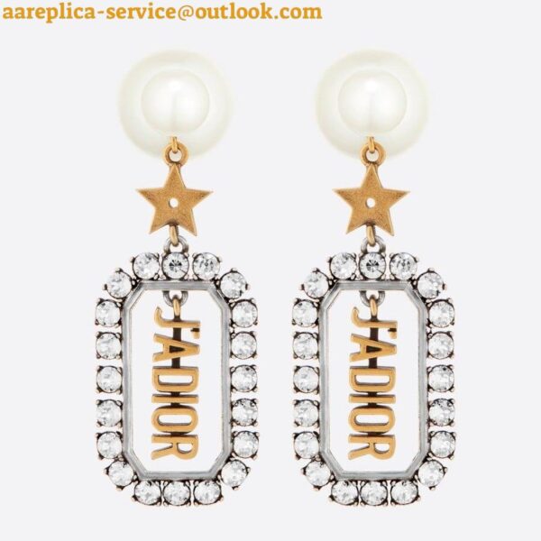 Replica Dior Tribales Earrings In Antique Gold and Palladium-Finish Metal 4