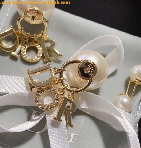 Replica Dior Tribales Earrings in Metal and White Pearls and Multicolor Crystals 6