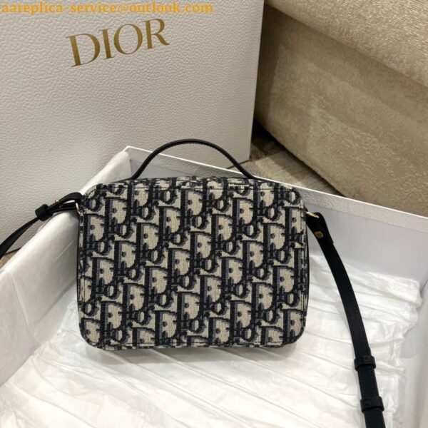 Replica Dior 30 Montaigne Box Bag In Blue Dior Oblique Canvas 8