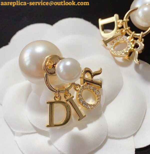 Replica Dior Tribales Earrings in Metal and White Pearls and Multicolor Crystals 8