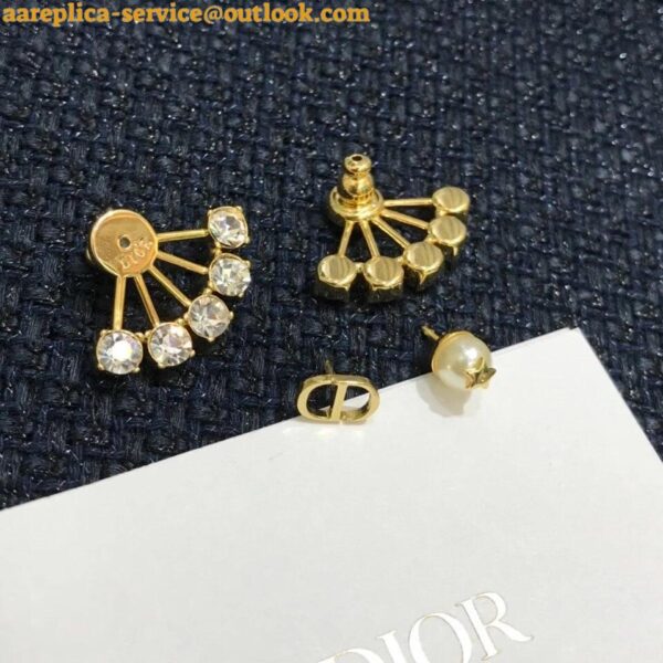 Replica Dior Tribales Earrings in Metal and White Pearls and Multicolor Crystals 12