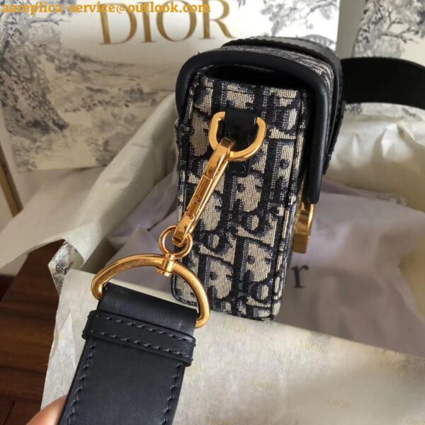 Replica Dior 30 Montaigne Box Bag In Blue Dior Oblique Jacquard 5