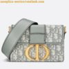 Replica Dior 30 Montaigne Box Bag In Blue Dior Oblique Jacquard