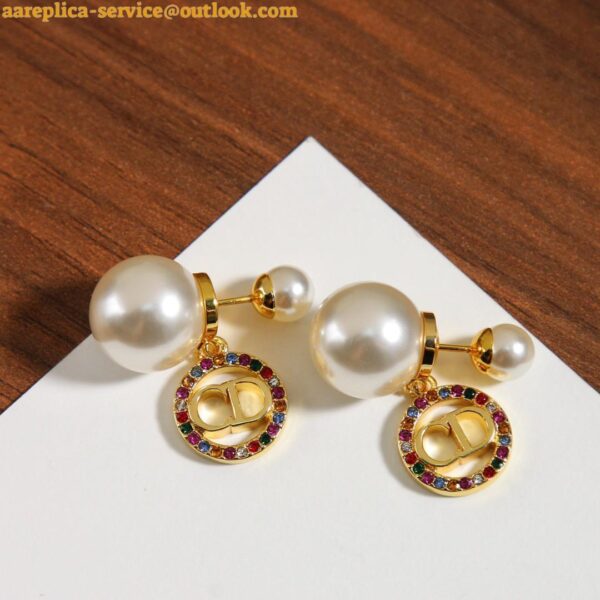 Replica Dior Tribales Earrings in Metal and White Pearls and Multicolor Crystals 31