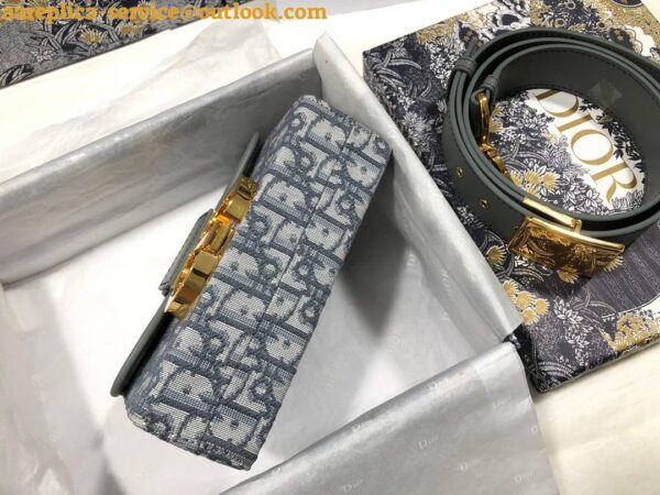 Replica Dior 30 Montaigne Box Bag In Gray Dior Oblique Jacquard 8