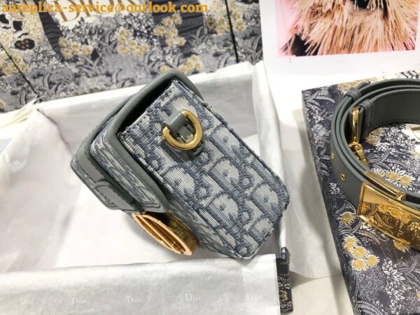 Replica Dior 30 Montaigne Box Bag In Gray Dior Oblique Jacquard 10