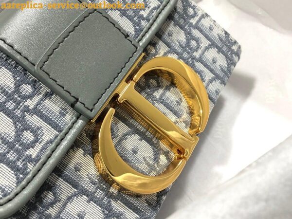 Replica Dior 30 Montaigne Box Bag In Gray Dior Oblique Jacquard 11