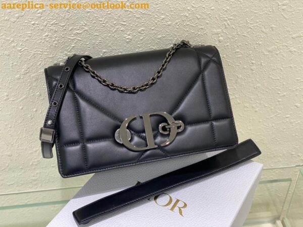 Replica Dior 30 Montaigne Chain Bag With Handle In Black Lambskin 3