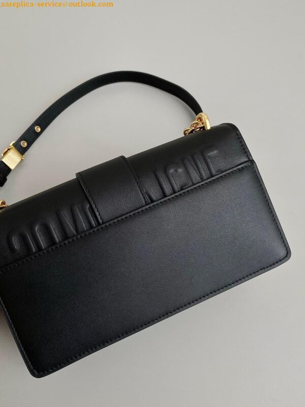 Replica Dior 30 Montaigne East-West Bag with Chain in Black Calfskin 5