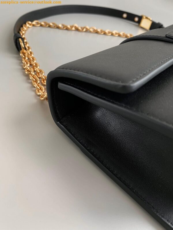 Replica Dior 30 Montaigne East-West Bag with Chain in Black Calfskin 7