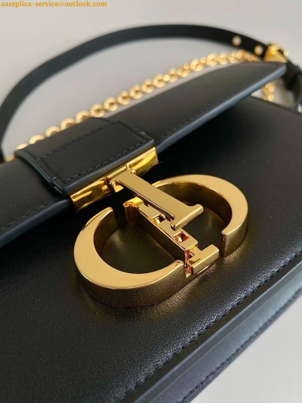 Replica Dior 30 Montaigne East-West Bag with Chain in Black Calfskin 9