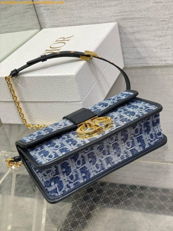 Replica Dior 30 Montaigne East-West Bag with Chain in Blue Denim Oblique Jacquard 5