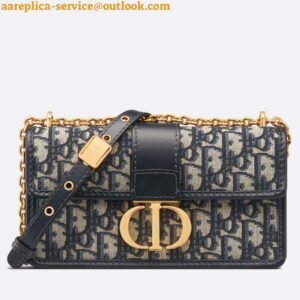 Replica Dior 30 Montaigne East-West Bag with Chain in Blue Oblique Jacquard 2