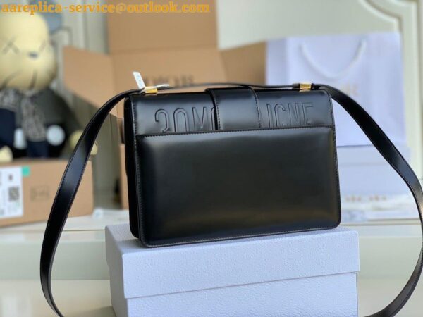 Replica Dior 30 Montaigne Medium Bag In Black Box Calfskin 3