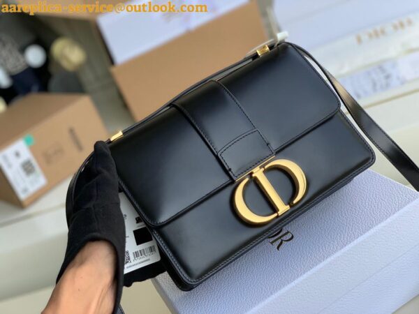 Replica Dior 30 Montaigne Medium Bag In Black Box Calfskin 5