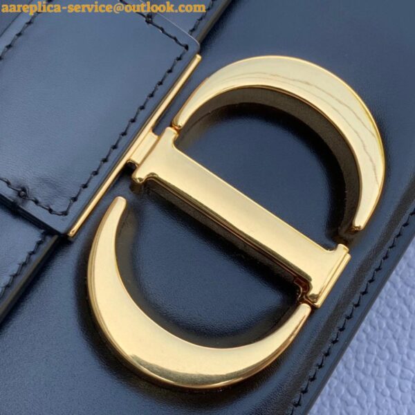 Replica Dior 30 Montaigne Medium Bag In Black Box Calfskin 6