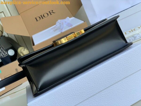 Replica Dior 30 Montaigne Medium Bag In Black Box Calfskin 7