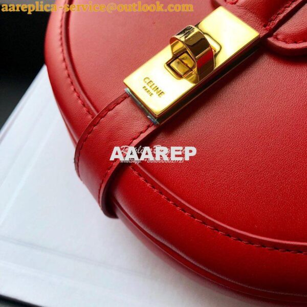 Replica Celine Small Besace 16 Bag in Natural Calfskin 188013 Red 6