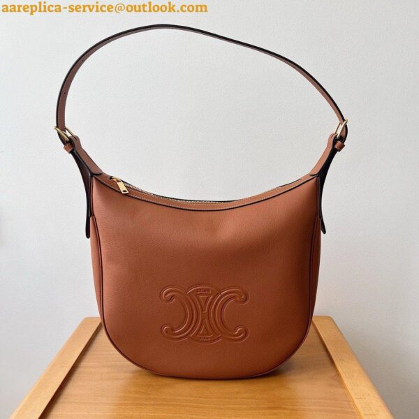 Replica Celine Heloise Cuir Triomphe Bag in Brown Calfskin 11