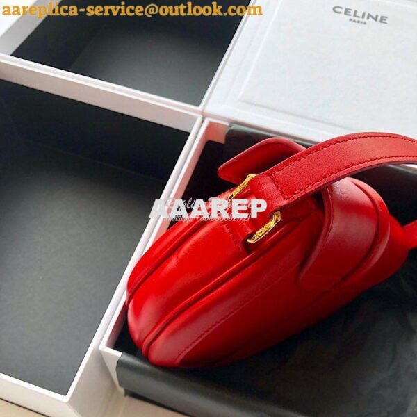 Replica Celine Small Besace 16 Bag in Natural Calfskin 188013 Red 10