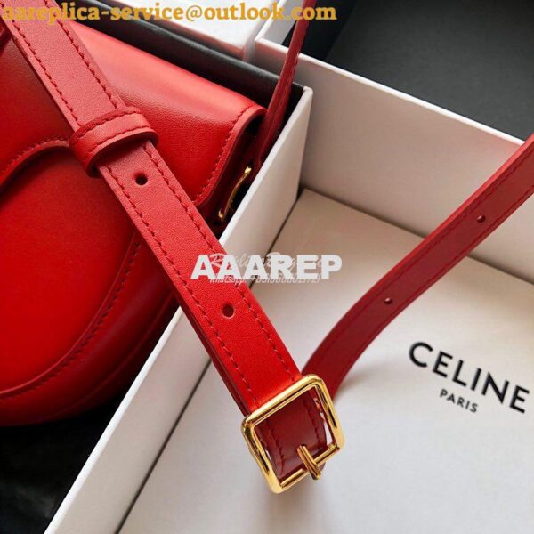 Replica Celine Small Besace 16 Bag in Natural Calfskin 188013 Red 11